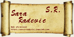 Sara Radević vizit kartica